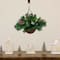 16" Artificial Pine & Berry Warm White LED Pre-Lit Hanging Basket